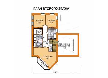 Проект двухэтажного дома с площадью до 250 кв м и навесом KVR-63