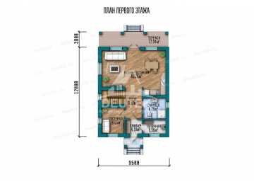 Проект узкого двухэтажного дома площадью до 200 кв. м SRK-7