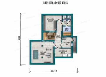 Проект двухэтажного дома с площадью до 350 кв м и тренажерным залом KVR-116