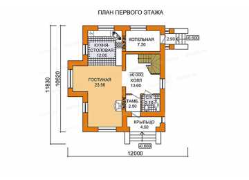 Проект двухэтажного дома с площадью до 150 кв м с мансардой KVR-135