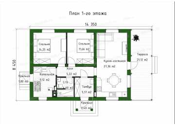Проект индивидуального двухэтажного  дома  DTE-161