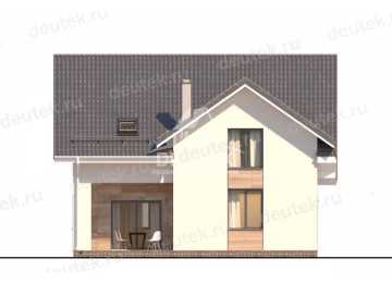 Проект жилого узкого двухэтажного дома в европейском стиле с площадью до 150 кв м LK-66