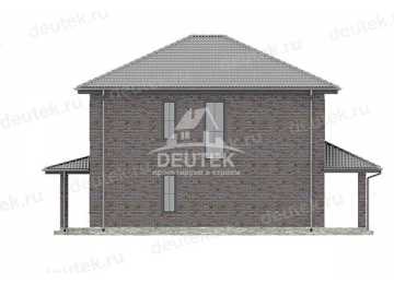 Проект жилого узкого двухэтажного дома из керамических блоков с четырьмя спальнями LK-130