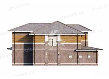 Проект трехэтажного дома из газобетона в европейском стиле с мансардой и одноместным гаражом LK-138