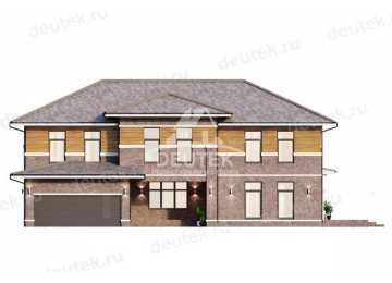 Проект трехэтажного дома из газобетона в европейском стиле с мансардой и одноместным гаражом LK-138