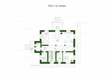 Проект двухэтажного дома с цокольным этажом DTE-195