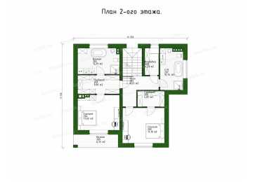 Проект индивидуального двухэтажного жилого дома с мансардным этажом. DTE-199