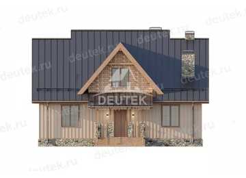 Проект узкого двухэтажного дома в европейском стиле с зимним садом - LK-149
