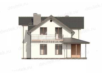 Проект узкого двухэтажного дома из газобетона с размерами 17 м на 13 м и площадью до 200 кв м - LK-154