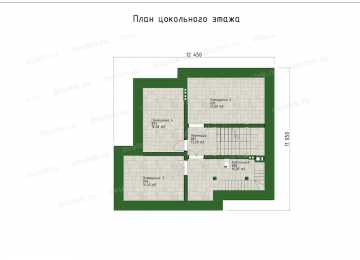 Проект двухэтажный жилого дома с цокольным этажом. DTE-202