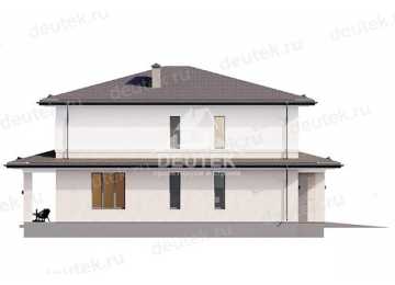 Проект жилого двухэтажного дома из газобетона с двухместным гаражом - LK-185