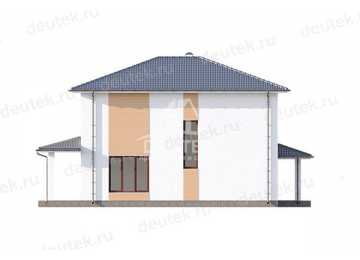 Проект узкого двухэтажного дома в европейском стиле с четырьмя спальнями - LK-198