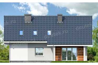 Проект европейского дома с мансардой и одноместным гаражом 9 на 13 метров DTA100006
