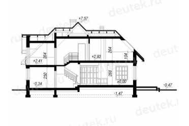 Проект европейского дома с мансардой и одноместным гаражом 13 на 14 метров DTA100137