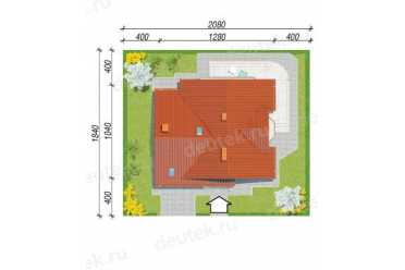 Проект европейского двухэтажного дома с одноместным гаражом до 200 кв м DTA100141