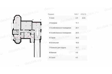 Проект европейского дома с мансардой и гаражом 16 на 16 метров DTA100147