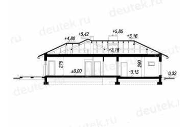 Проект европейского дома с двухместным гаражом 17 на 20 метров DTA100155