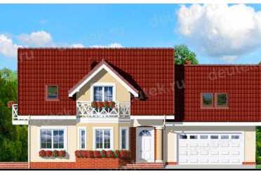 Проект дома с двухместным гаражом и камином до 200 кв м DTA100157
