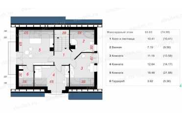 Проект жилого двухэтажного дома с одноместным гаражом до 150 кв м DTA100178