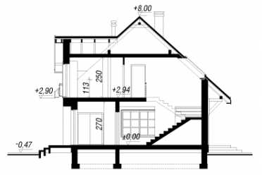 Проект жилого двухэтажного дома с одноместным гаражом до 150 кв м DTA100178