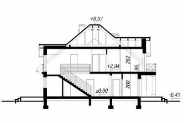 Проект европейского двухэтажного дома с двухместным гаражом до 350 кв м DTA100179