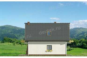 Проект европейского дома с мансардой и одноместным гаражом 9 на 9 метров DTA100199