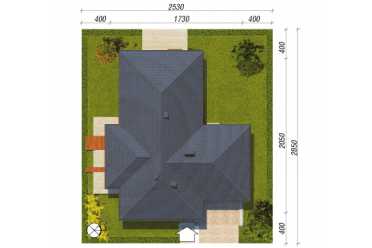 Проект одноэтажного дома с двухместным гаражом до 200 кв м DTA100205