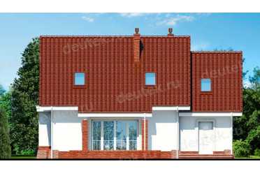 Проект европейского двухэтажного дома с одноместным гаражом и камином 13 на 8 м - DTA100227 DTA100227