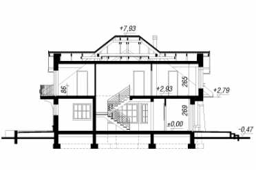 Проект двухэтажного дома из керамических блоков с двухместным гаражом - DTA100229 DTA100229