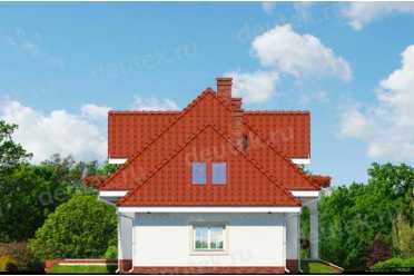 Проект двухэтажного дома из керамоблоков с одноместным гаражом - DTA100231 DTA100231