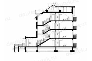 Проект европейского дома с мансардой 16  на 18 метров DTA10066