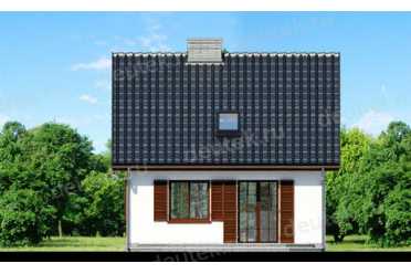 Проект европейского дома с мансардой и камином 7 на 7 метров DTA10071