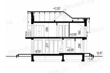 Проект европейского дома с мансардой и одноместным гаражом 9 на 12 метров DTA10092