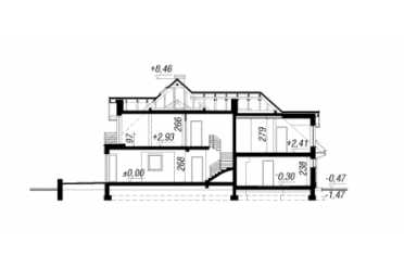 Проект двухэтажного дома из керамаблоков с двухместным гаражом - DTL100003 DTL100003