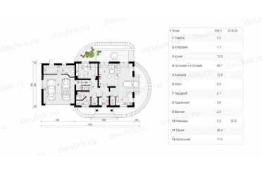 Проект двухэтажного дома из керамаблоков с двухместным гаражом  - DTL100006 DTL100006