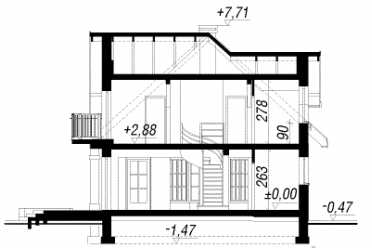 Проект одноэтажного дома из керамических блоков с одноместным гаражом DTN100024
