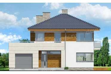 Проект двухэтажного дома из керамических блоков с террасой и гаражом 3.60 на 6.35 м DTN100032