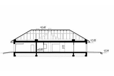 Проект одноэтажного дома из керамических блоков с террасой  и двухместным гаражом  DTN100033
