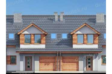 Проект одноэтажного дома из керамических блоков с мансардой, террасой и гаражом 3.10 на 5.93 м DTN100036