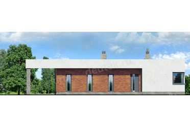 Проект одноэтажного дома из керамических блоков с террасой DTN100037