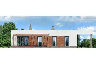Проект одноэтажного дома из керамических блоков с террасой DTN100037