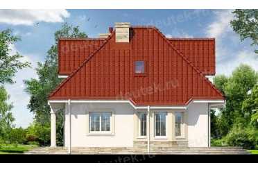 Проект одноэтажного дома из керамических блоков с террасой, мансардой и гаражом DTN100039