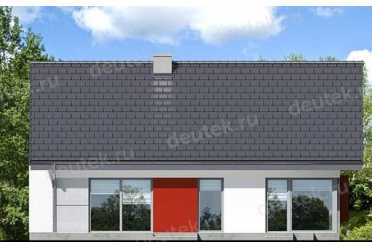 Проект одноэтажного дома из керамических блоков с террасой, чердаком и камином DTN100040