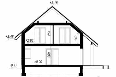Проект одноэтажного дома из керамических блоков с террасой, мансардой и гаражом в европейском стиле DTN100045