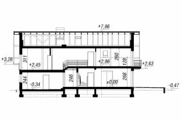 Проект одноэтажного дома из керамаблоков с двухместным гаражом  - DTN100051 DTN100052
