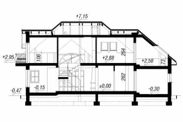 Проект двухэтажного дома из керамических блоков с террасой и одноместным гаражом DTN100073