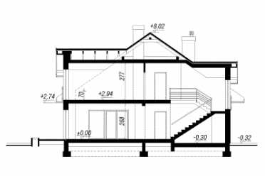 Проект двухэтажного дома из керамических блоков с двухместным гаражом DTN100076