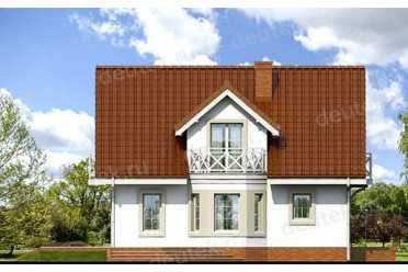 Проект двухэтажного дома из керамаблоков с одноместным гаражом DTN100083