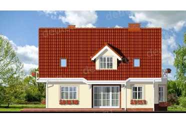 Проект двухэтажного дома из керамических блоков с террасой и одноместным гаражом DTN100016