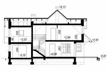 Проект двухэтажного дома из керамических блоков с террасой и одноместным гаражом DTN100016